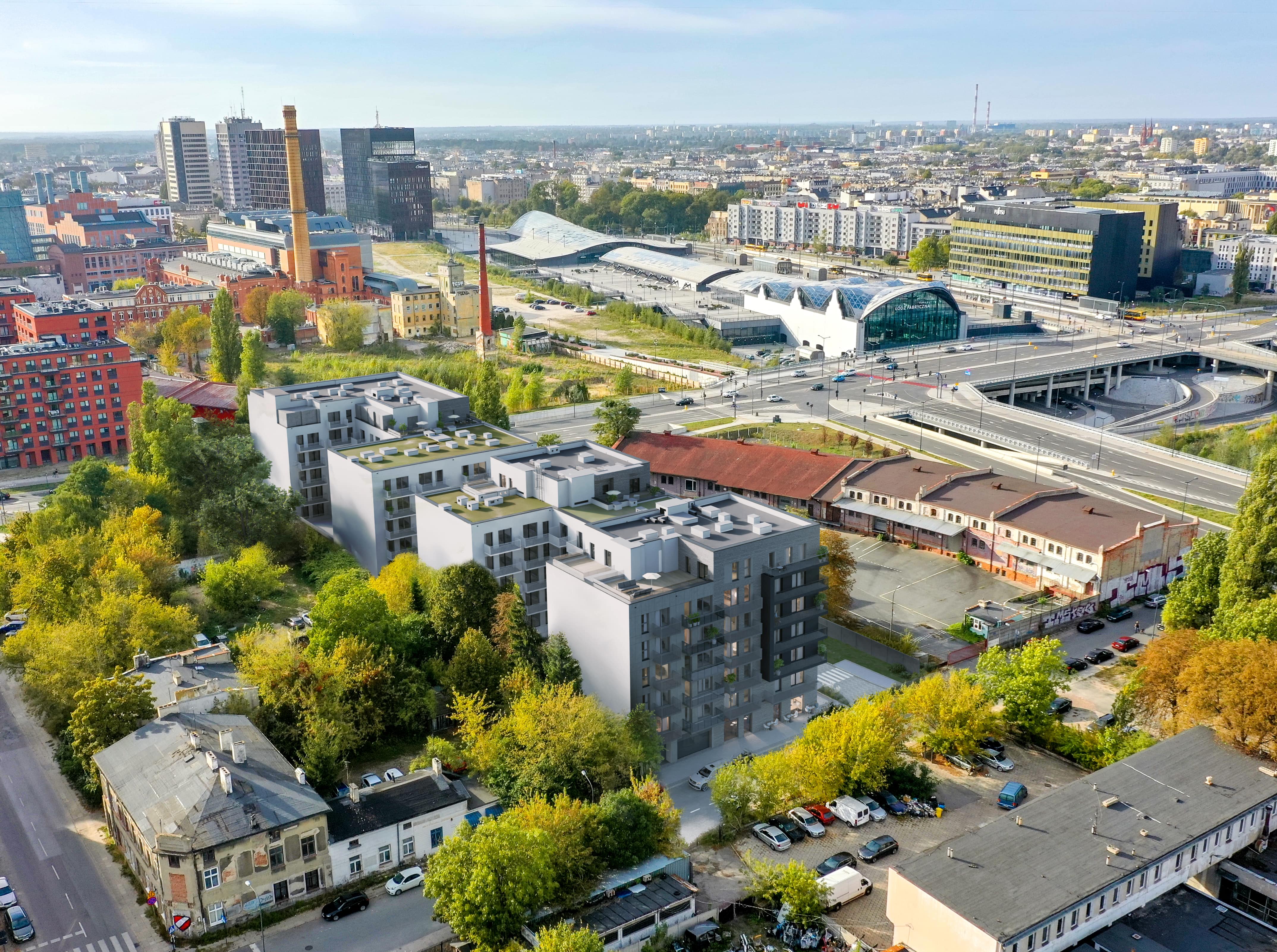 Zdjęcie Nowego Centrum Łodzi, w którym powstanie nowa inwestycja mieszkaniowa Dyfrakcja Łódzka